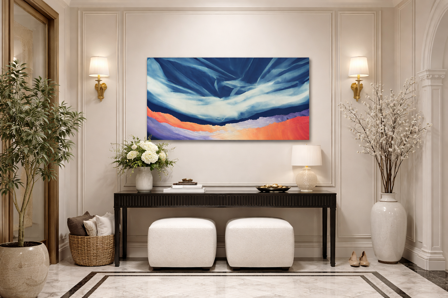 Œuvre d'art originale Oiseau de lumière – Cyanotype et pigments