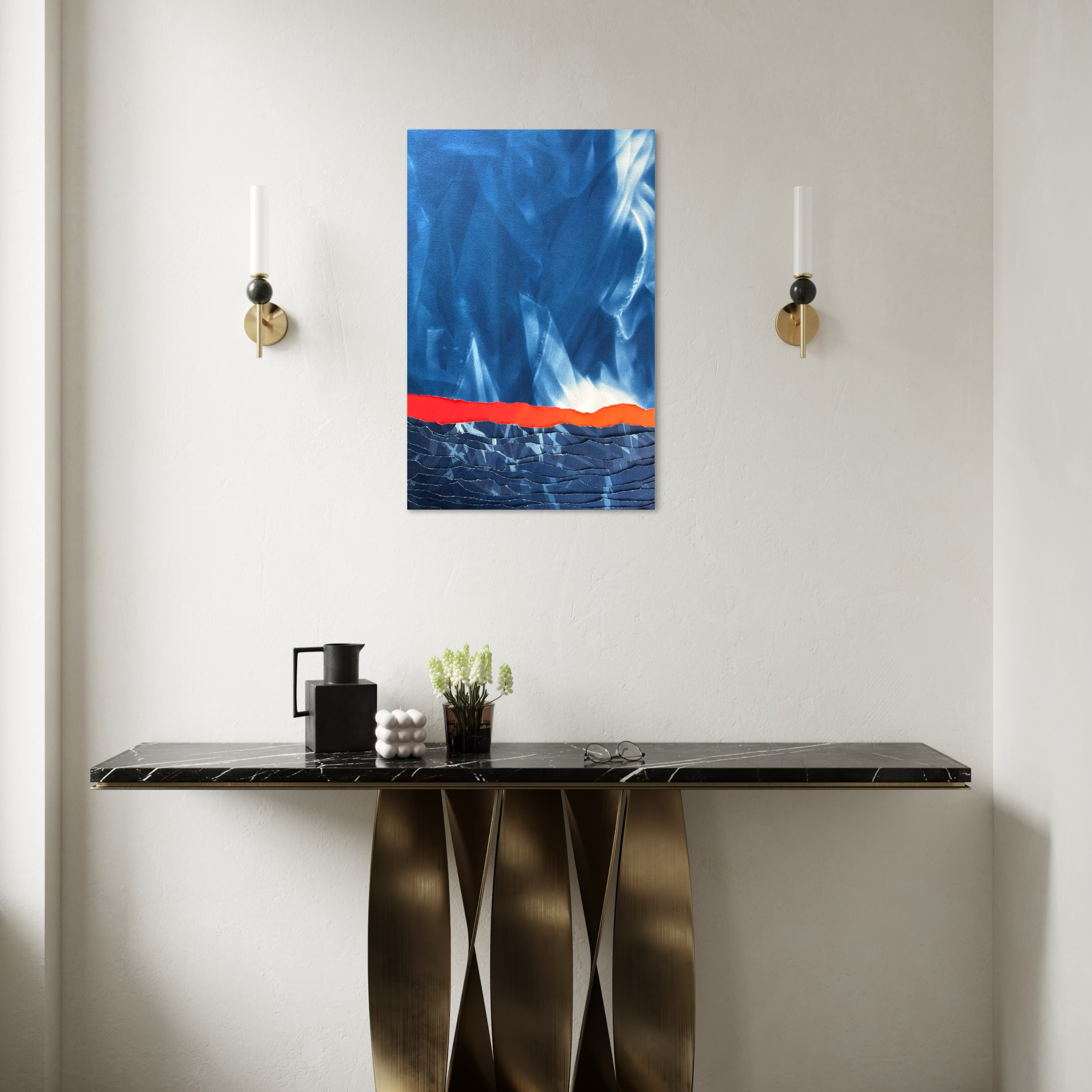 Œuvre d'art originale L’amour, la source – Cyanotype et pigments