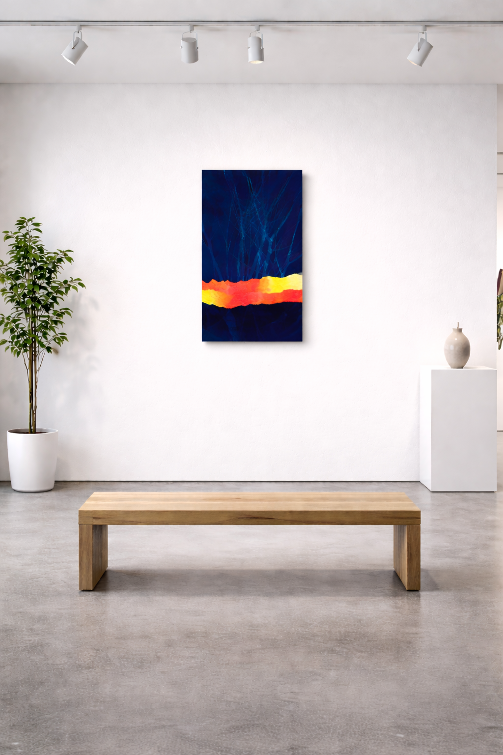 Œuvre d'art originale Lumière et sérénité – Cyanotype et pigments