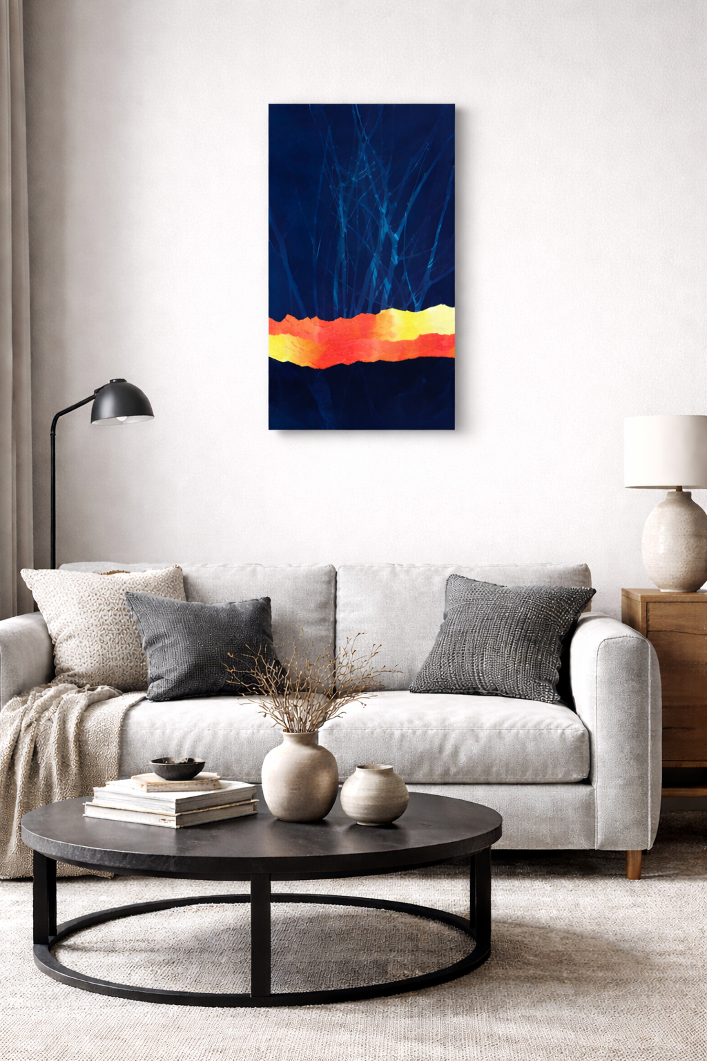 Œuvre d'art originale Lumière et sérénité – Cyanotype et pigments