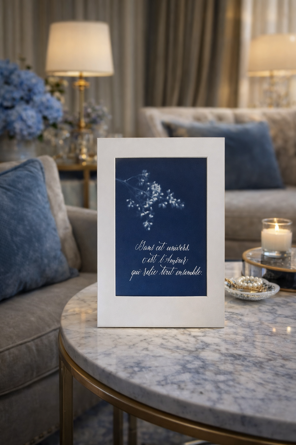 Œuvre d'art originale Amour   – Cyanotype et pigments