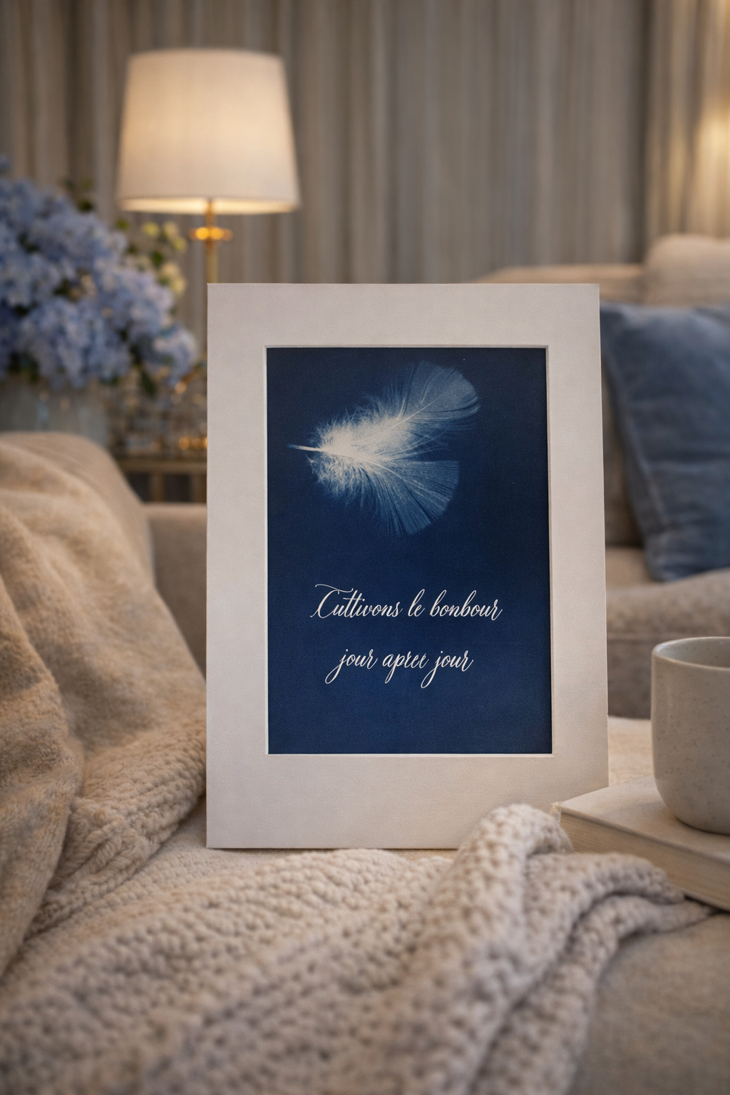 Œuvre d'art originale Plumes  – Cyanotype et pigments