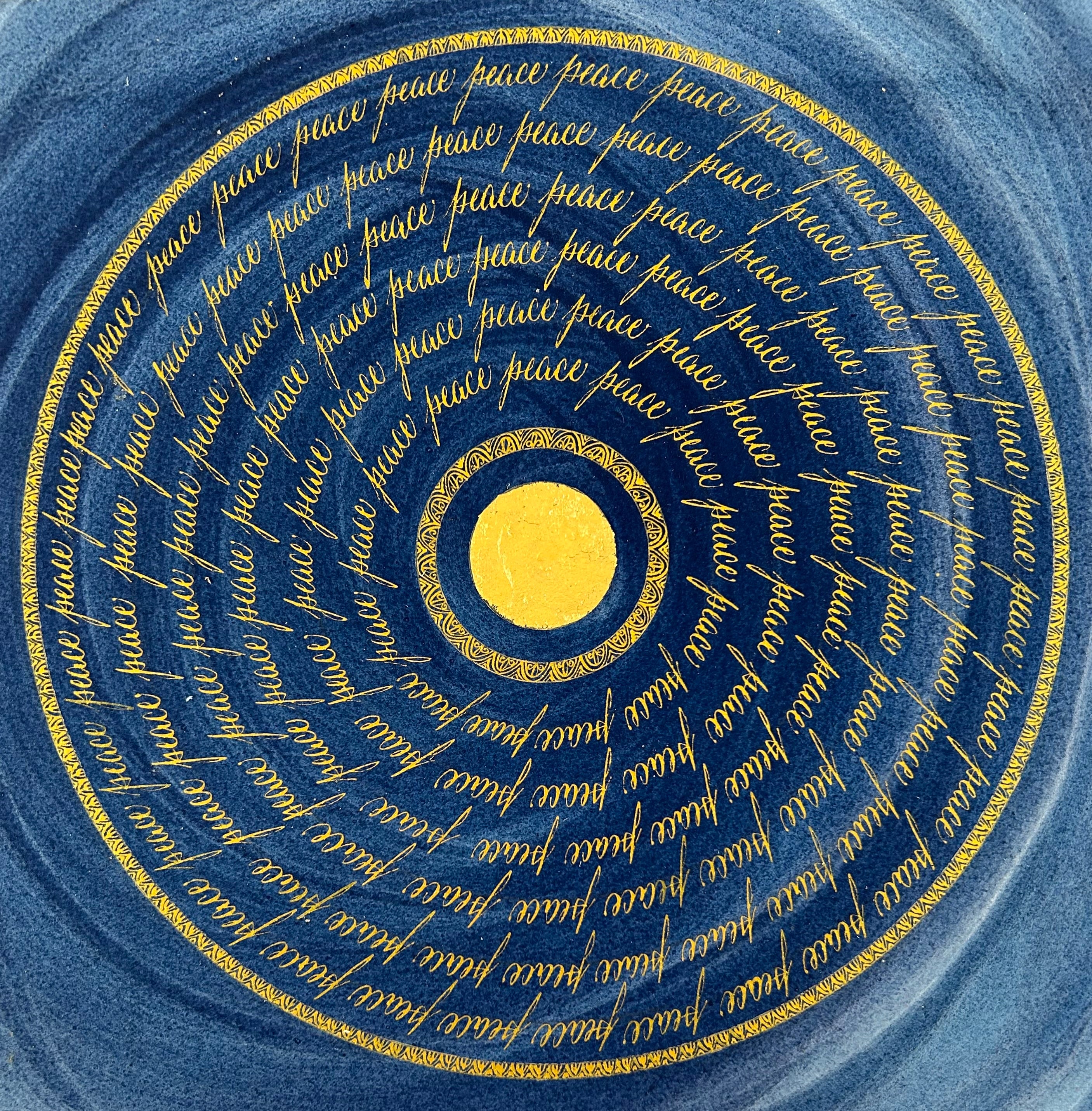 Œuvre d'art originale Peace – Pigments et calligraphie à l'encre