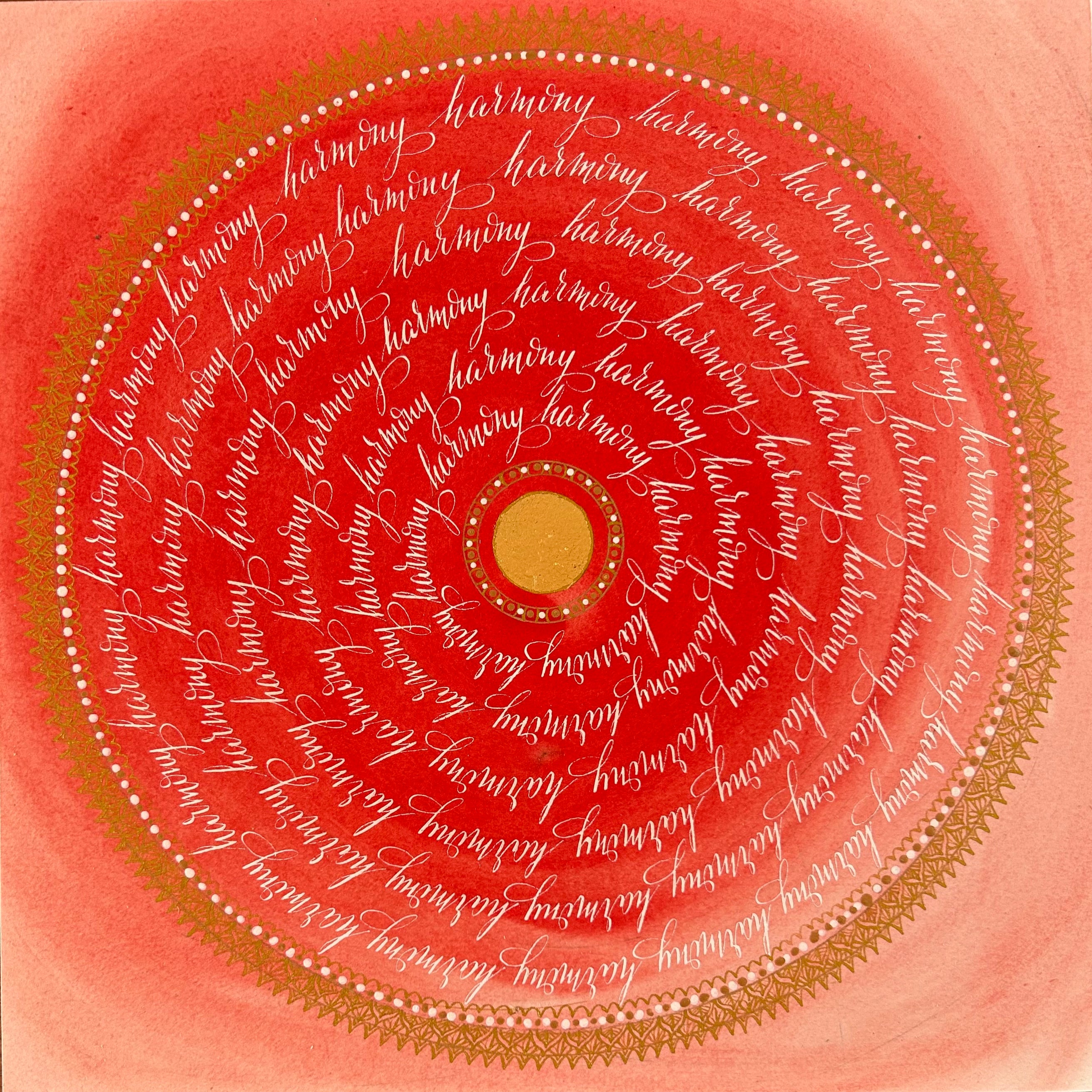 Œuvre d'art originale Harmony – Pigments et calligraphie à l'encre