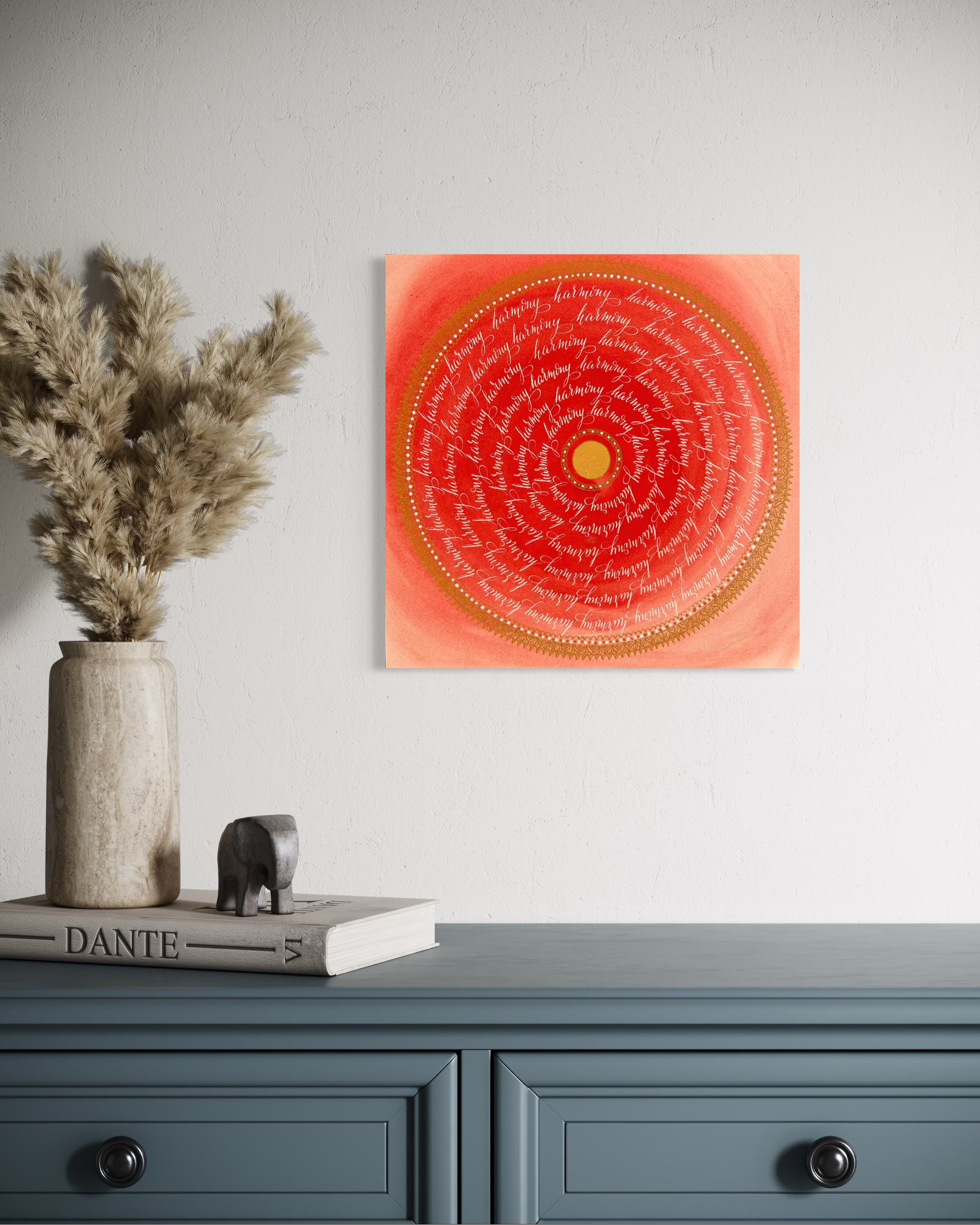 Œuvre d'art originale Harmony – Pigments et calligraphie à l'encre