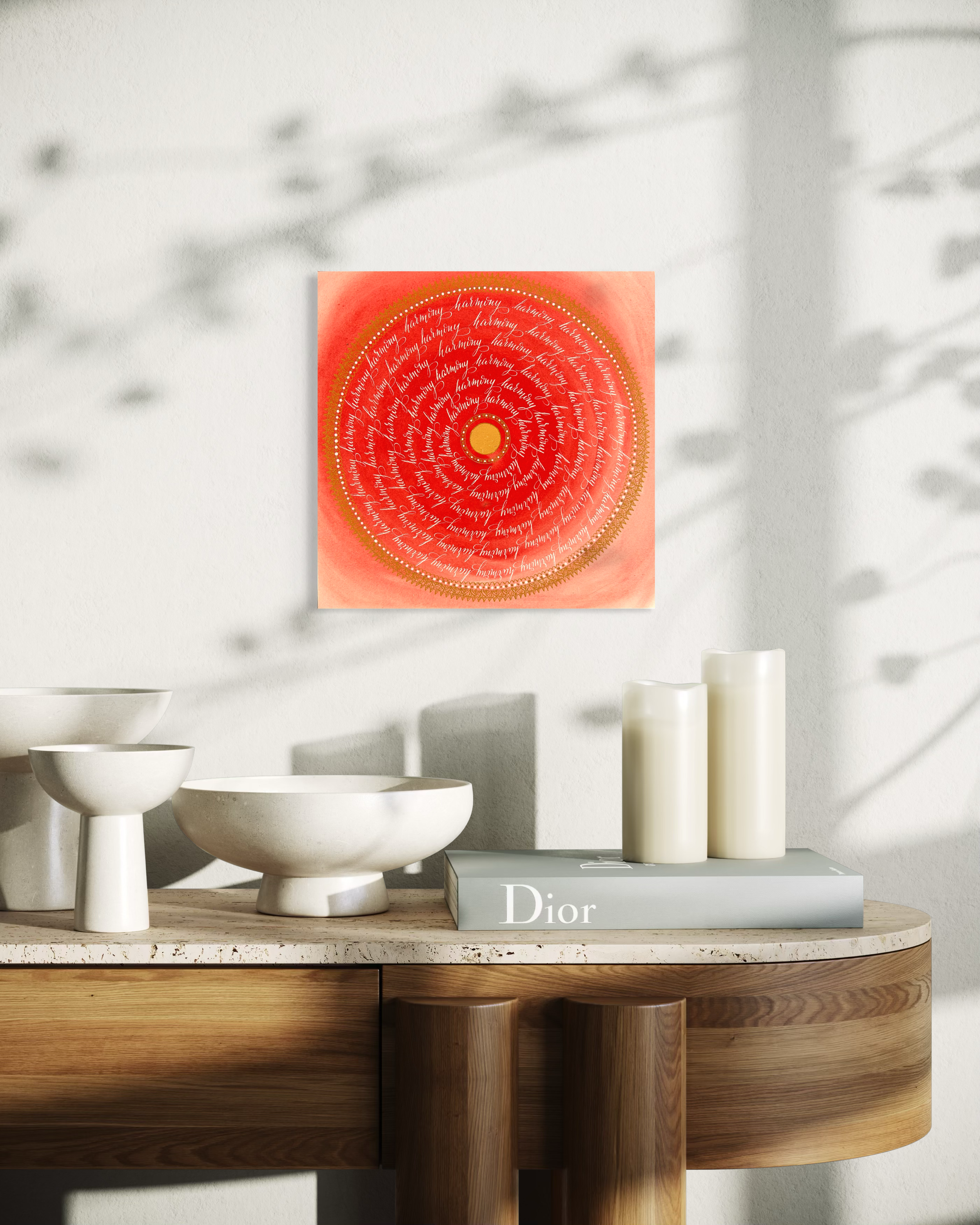 Œuvre d'art originale Harmony – Pigments et calligraphie à l'encre