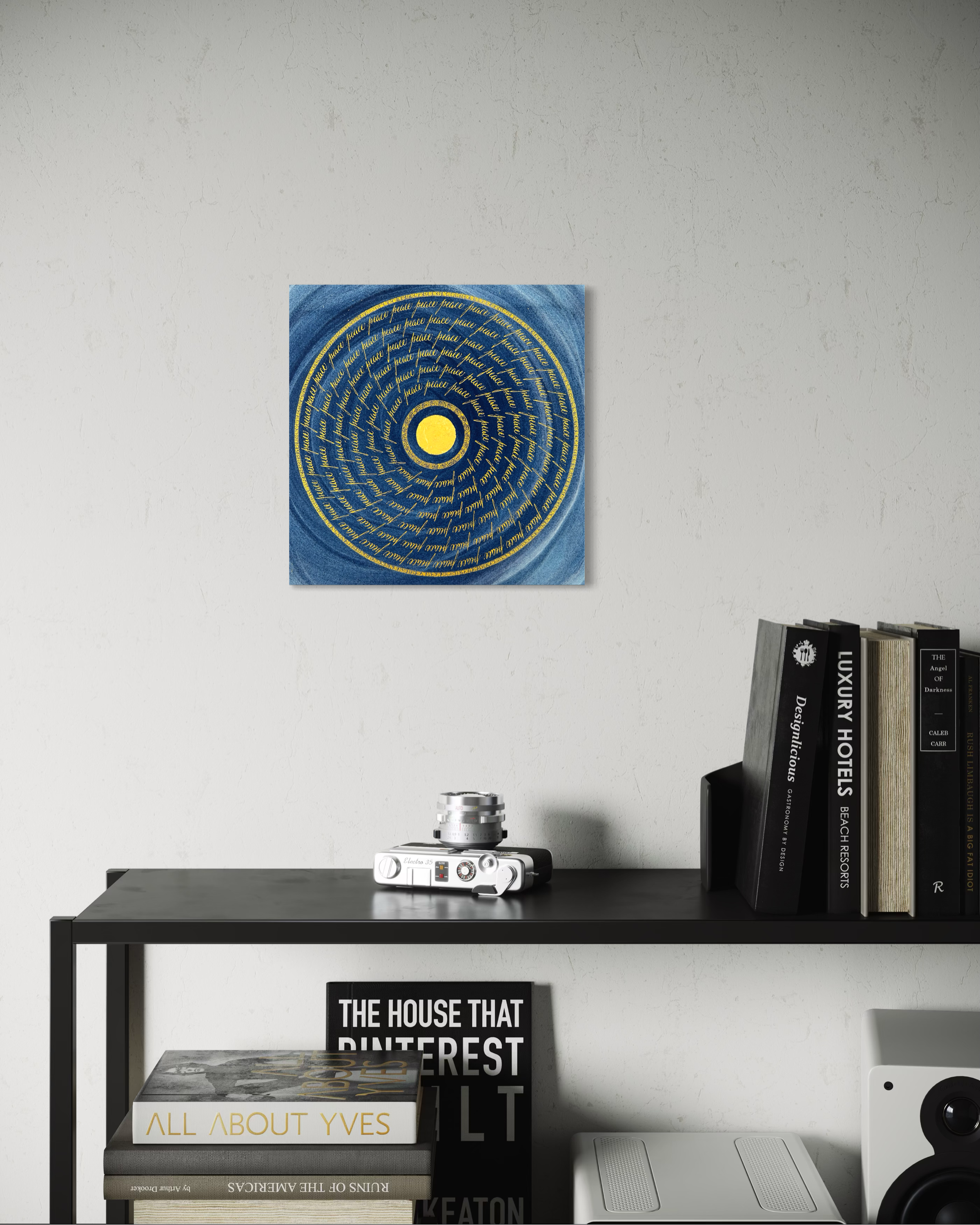 Œuvre d'art originale Peace – Pigments et calligraphie à l'encre