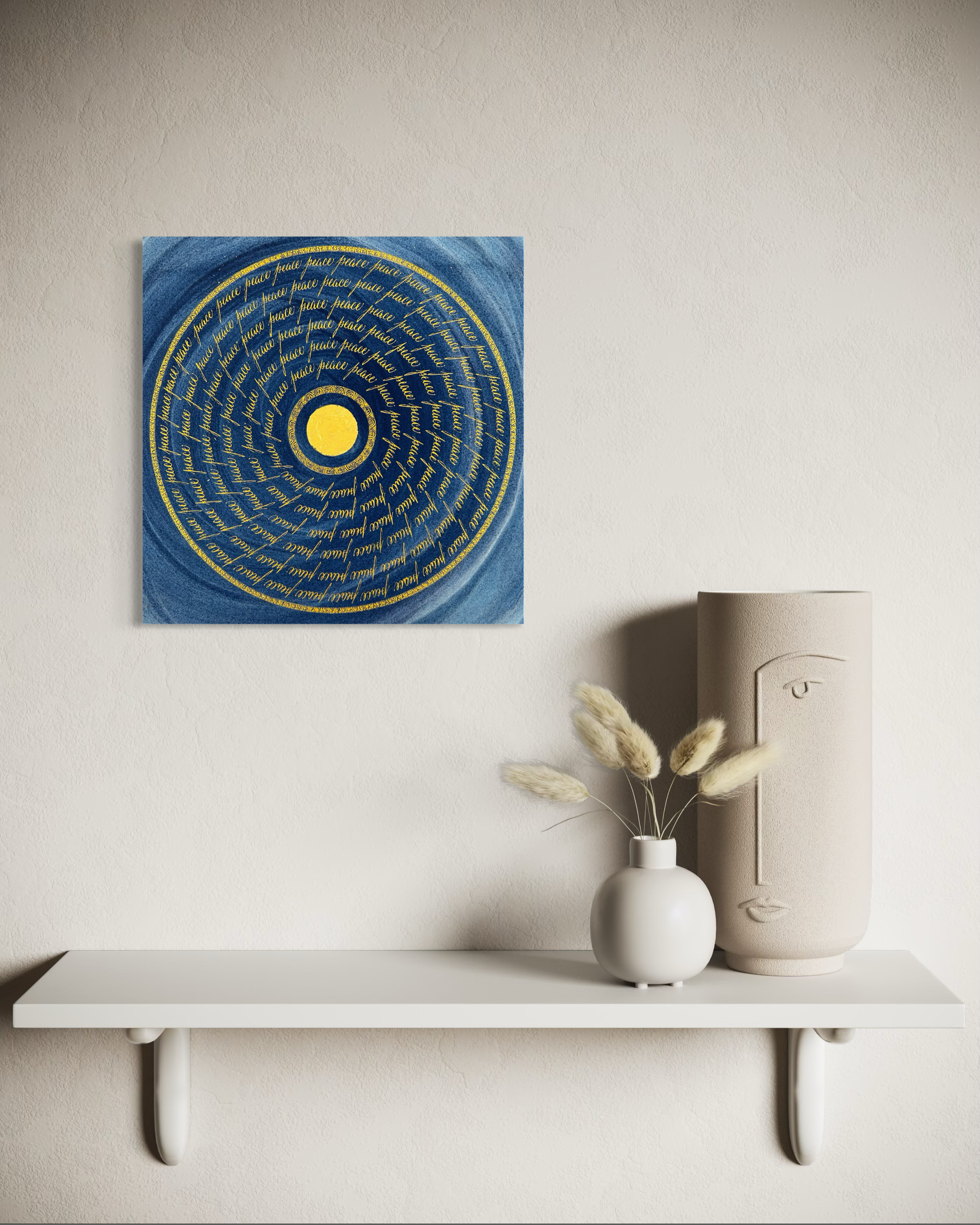 oeuvre originale avec signature calligraphie fait main mandala  énergie