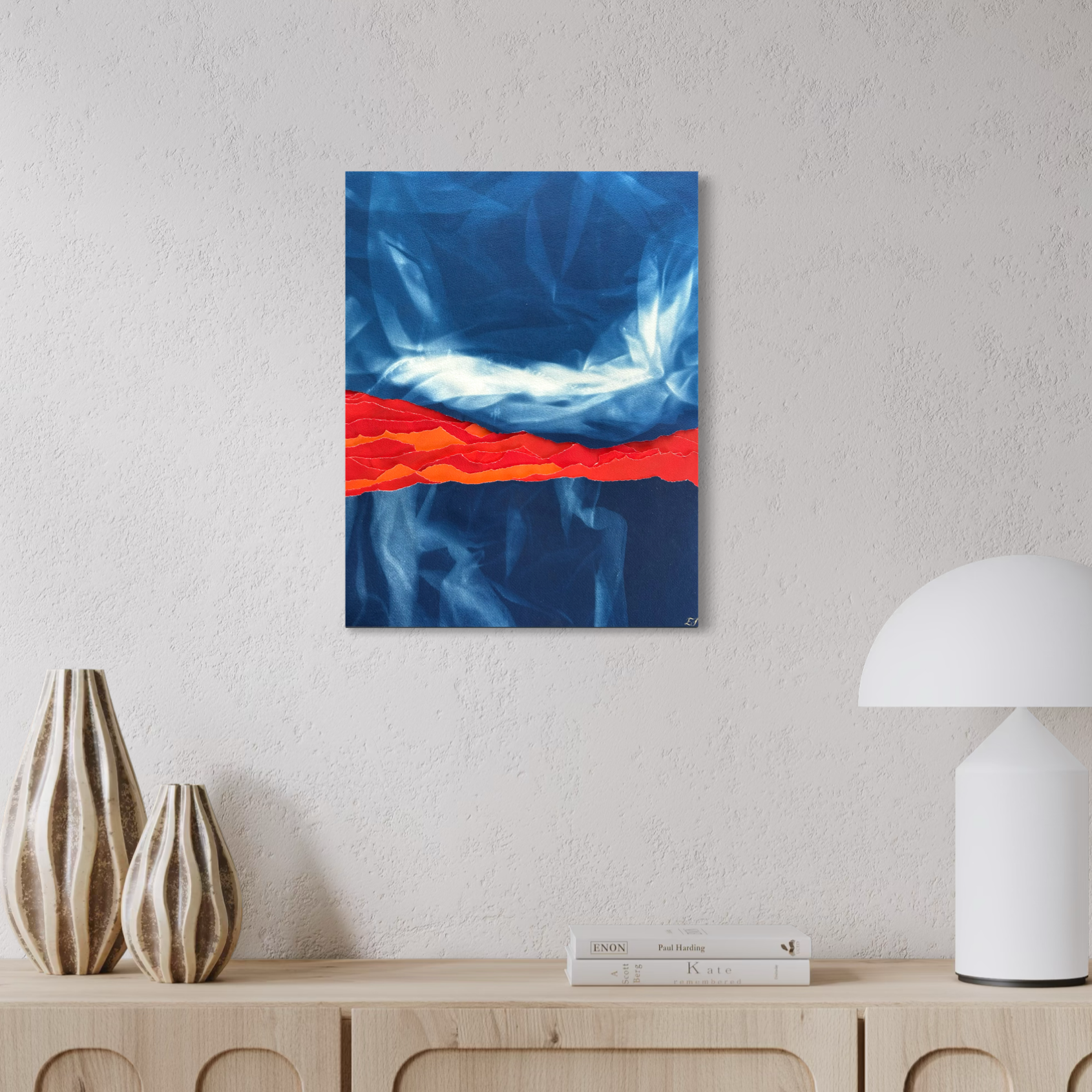 Œuvre d'art originale Amour, essence du ciel – Cyanotype et pigments