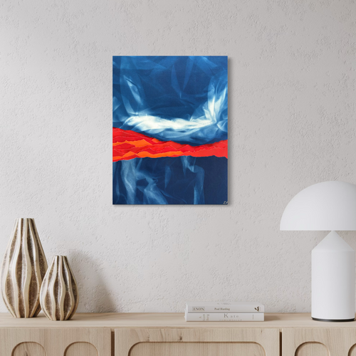 Œuvre d'art originale Amour, essence du ciel – Cyanotype et pigments