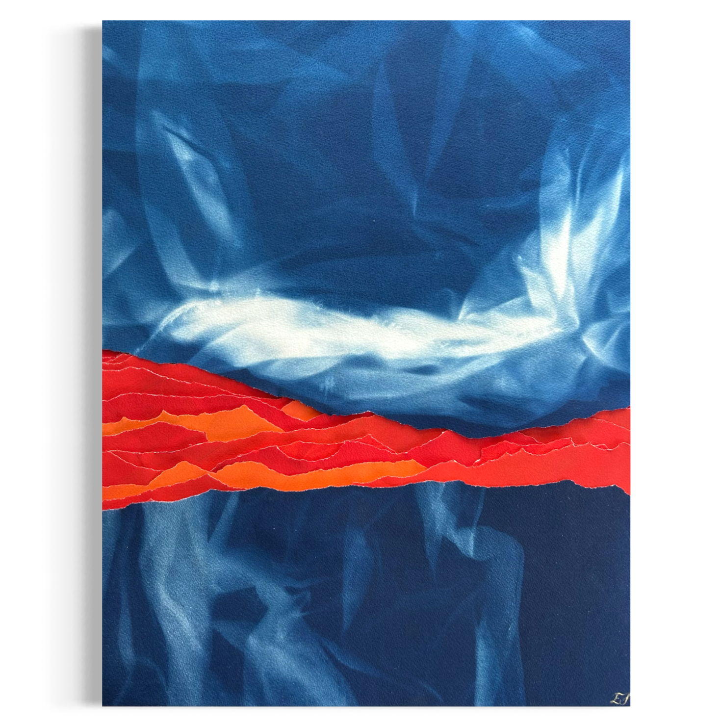 Cyanotype original bleu de Prusse,  œuvre unique et originale, pigments avec certificat d'authenticité