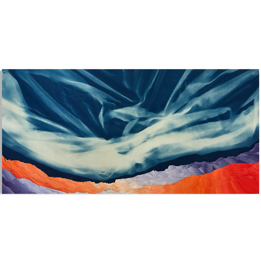 Cyanotype original bleu de Prusse,  œuvre unique et originale, pigments avec certificat d'authenticité