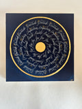 Œuvre d'art originale Puissance des mots – Cyanotype et calligraphie à l'encre