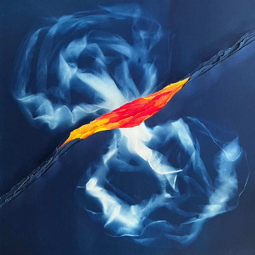 Cyanotype original bleu de Prusse,  œuvre unique et originale, pigments avec certificat d'authenticité