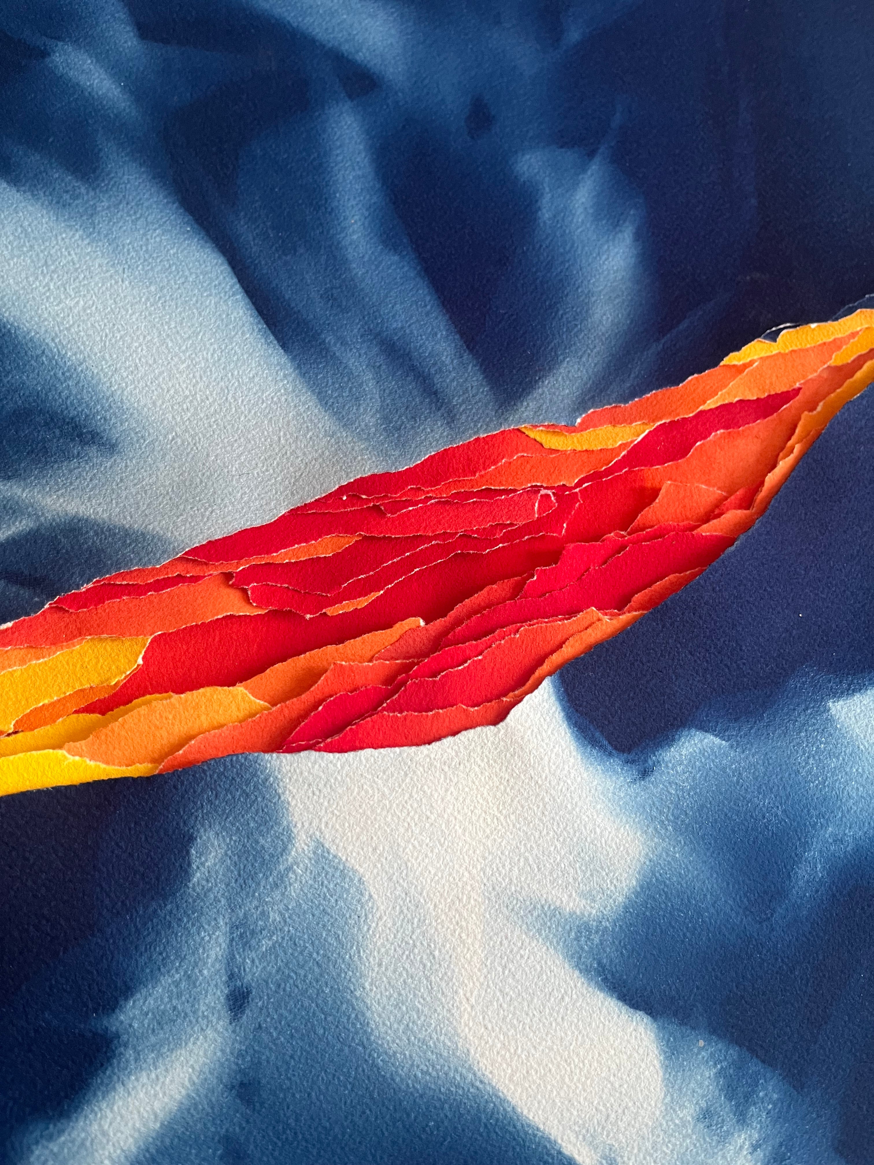 Œuvre d’art originale Nouvelle Terre- cyanotype et pigments