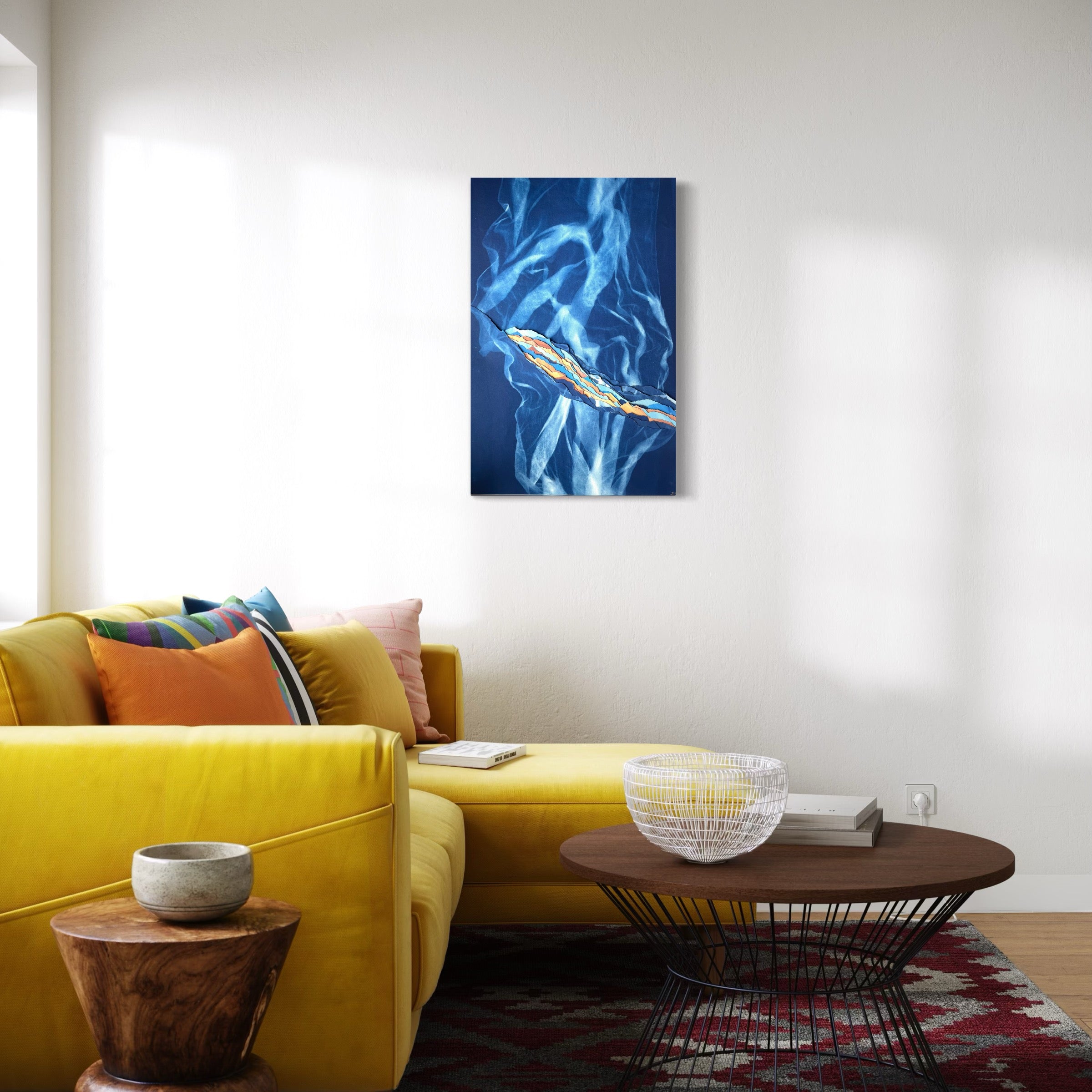 Cyanotype original bleu de Prusse,  œuvre unique et originale, pigments avec certificat d'authenticité