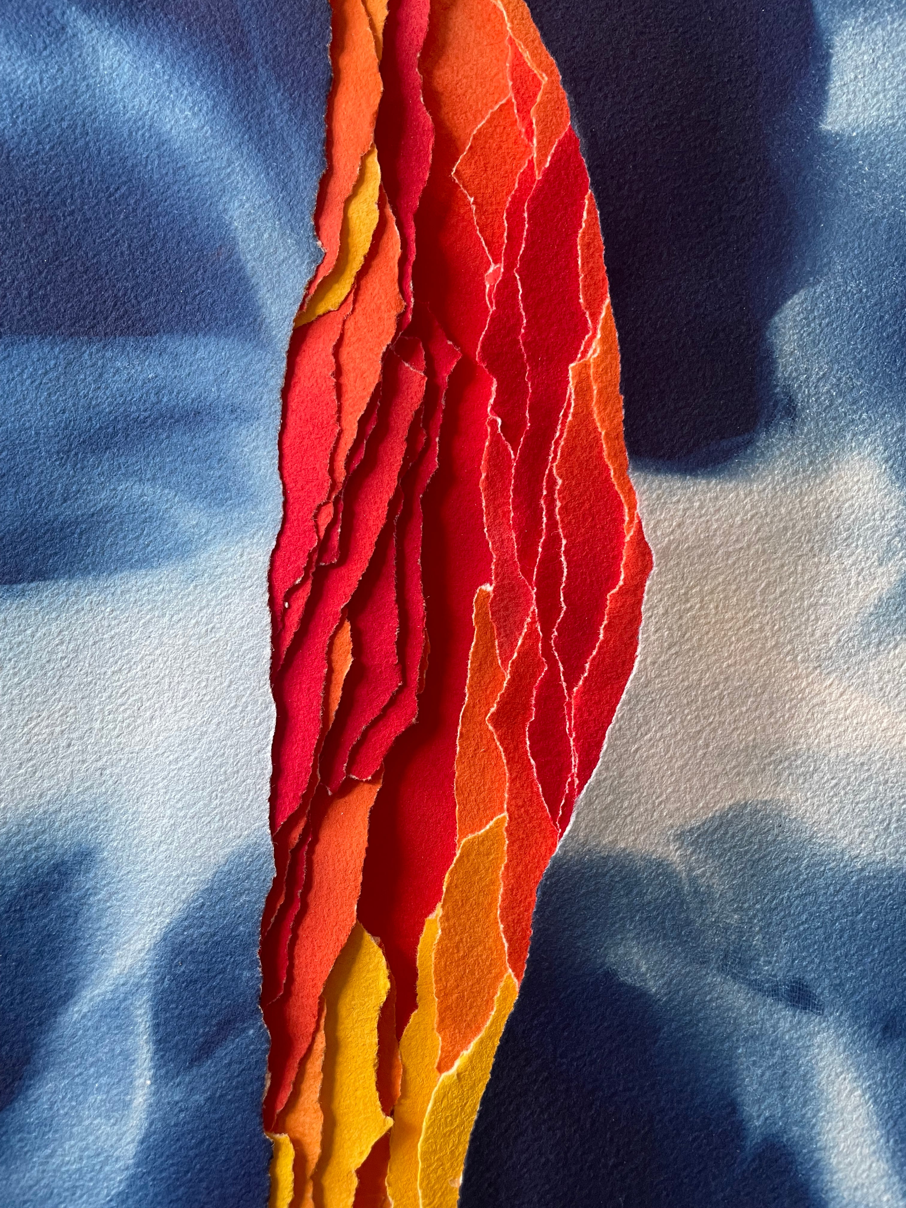 Œuvre d’art originale Nouvelle Terre- cyanotype et pigments