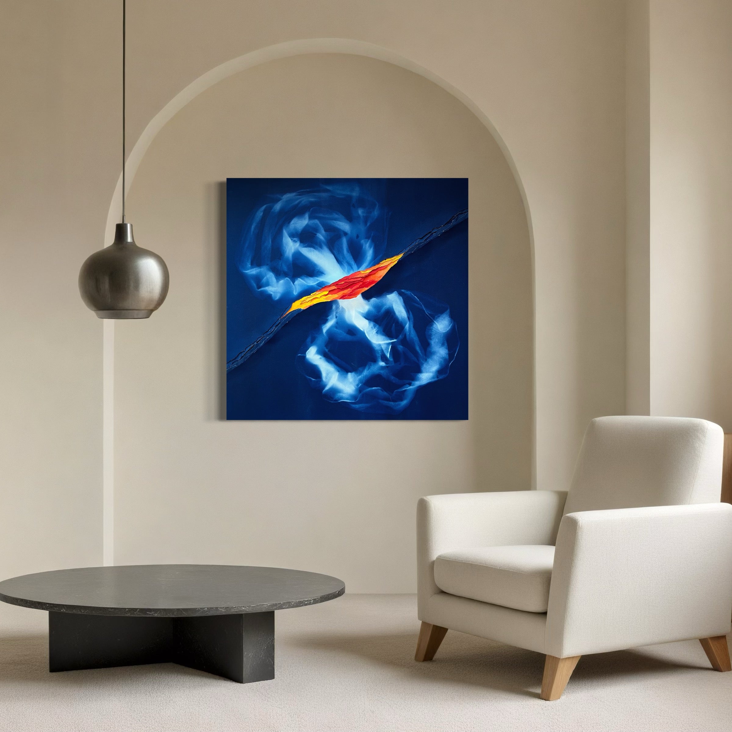 Œuvre d’art originale Nouvelle Terre- cyanotype et pigments