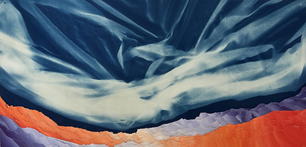 Œuvre d'art originale Oiseau de lumière – Cyanotype et pigments