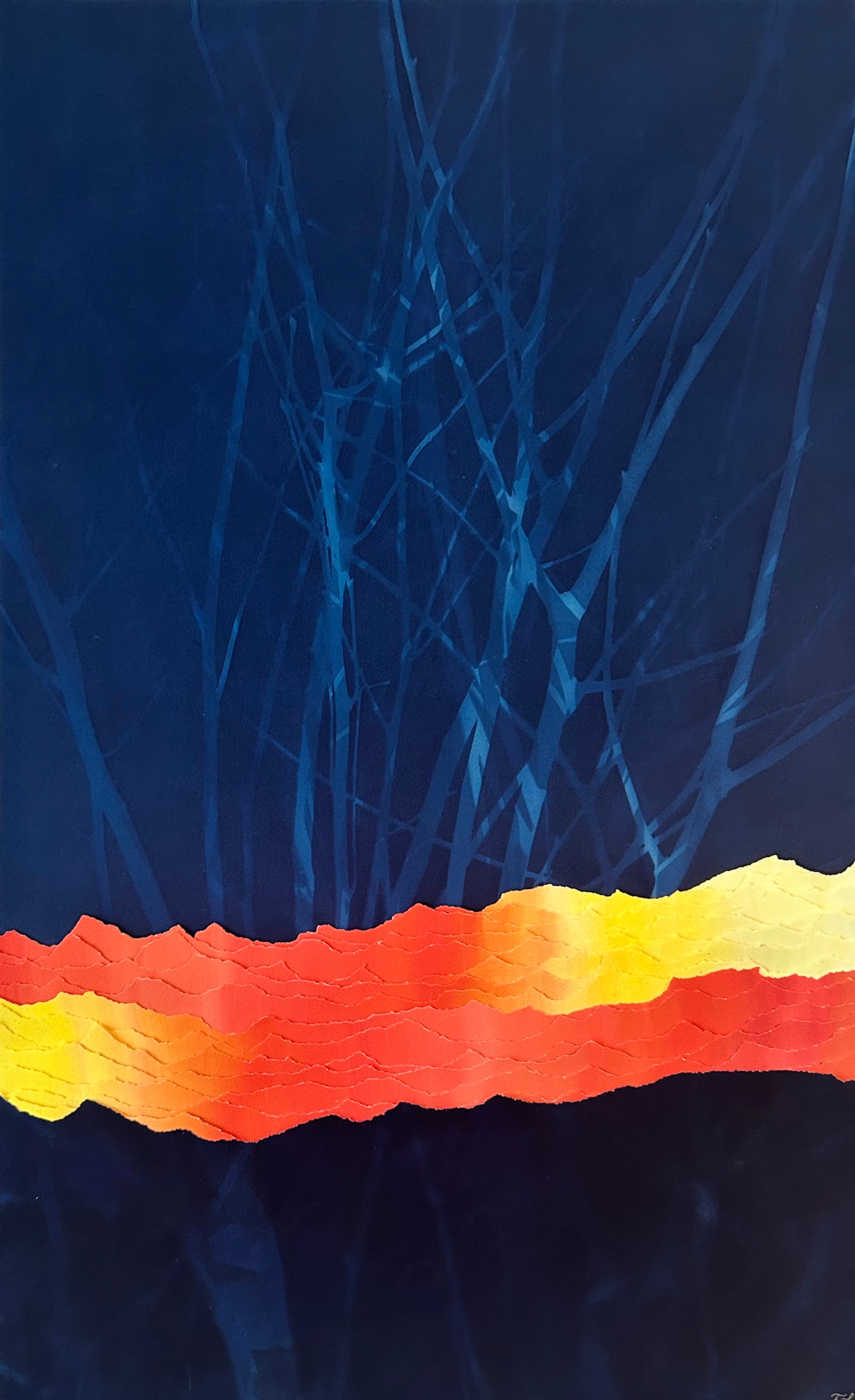 Œuvre d'art originale Lumière et sérénité – Cyanotype et pigments