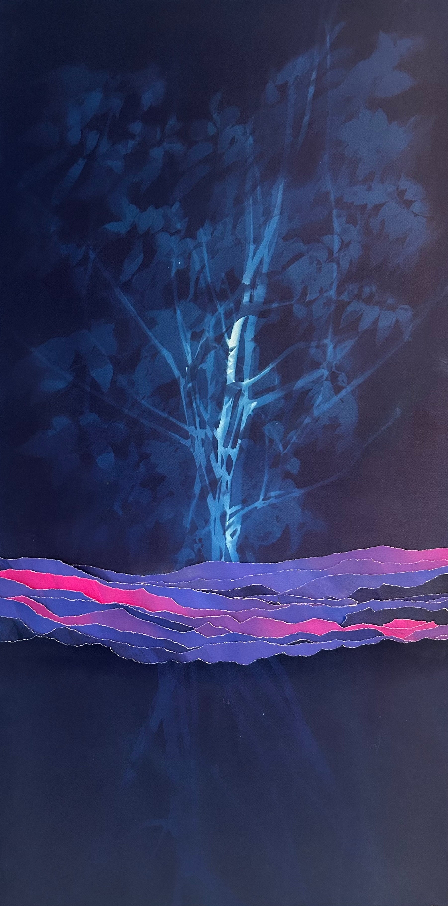 Œuvre d'art originale Douceur et compassion – Cyanotype et pigments